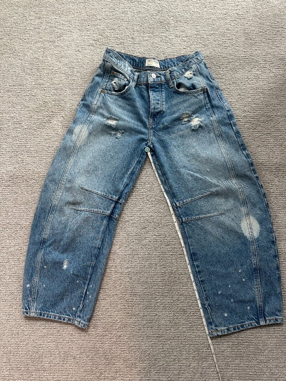 Free People Good Luck Mid-Rise Barrel Jeans - Rare discontinued wash 100 Years!